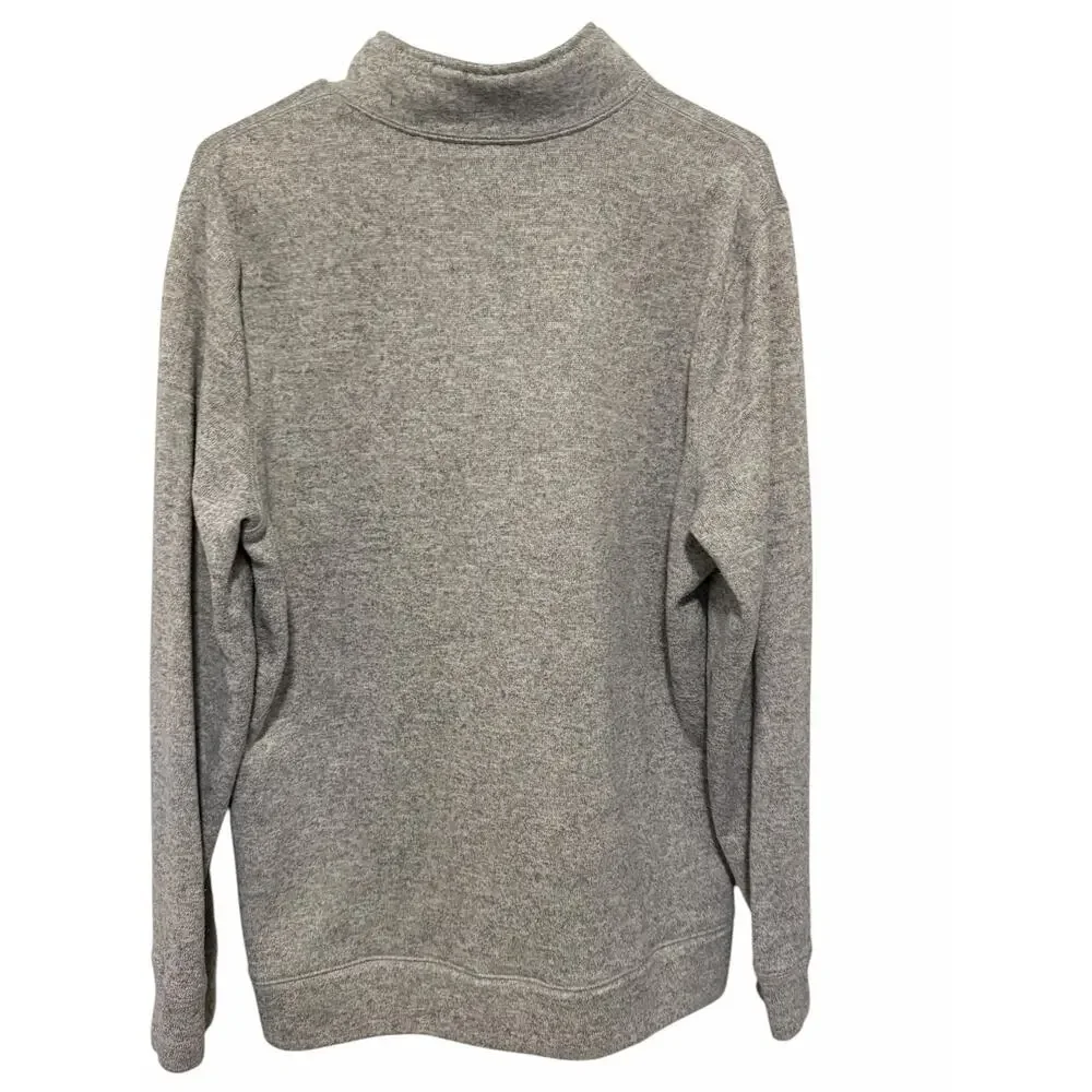 Croft & Barrow Men's Large Gray Quarter Zip Long Sleeve Collar Sweater